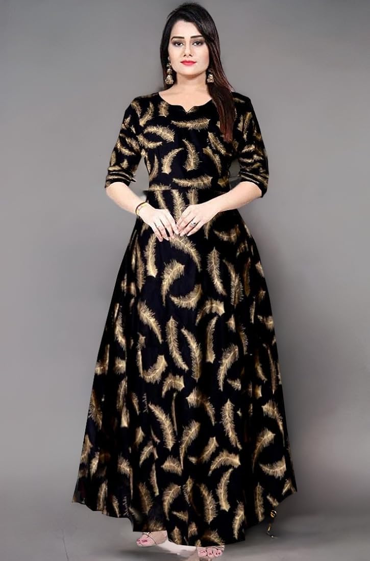 Ladies Dress Black Print