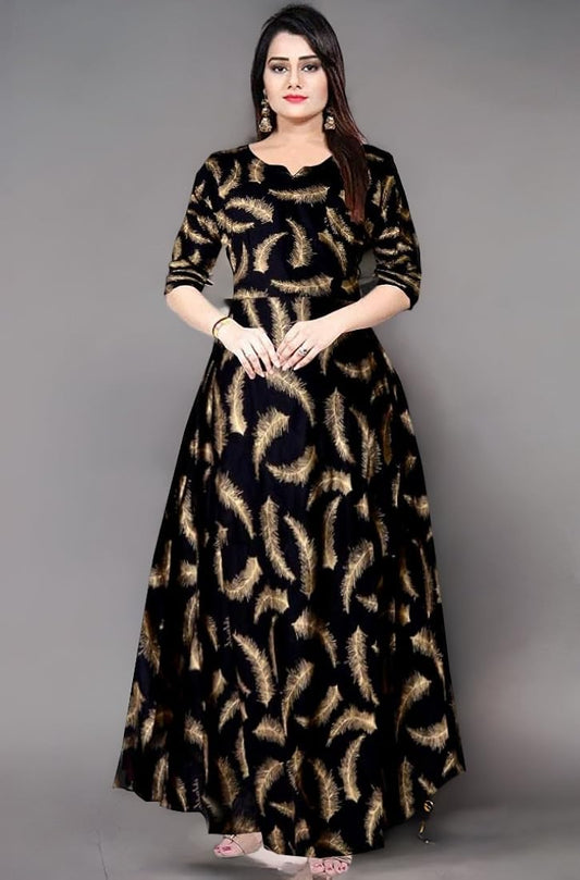 Ladies Dress Black Print